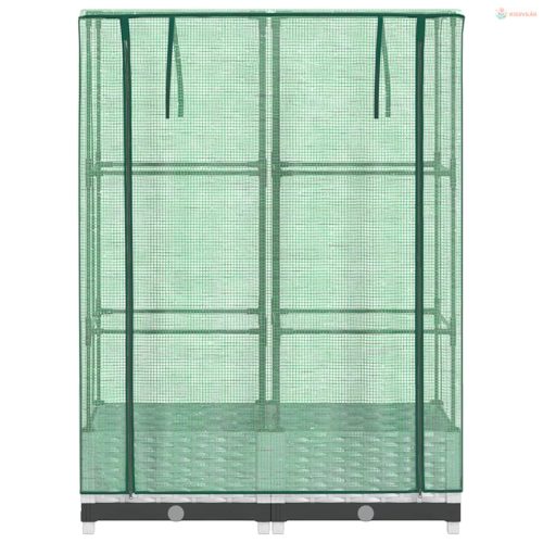 Rattan megjelenésű magaságyás melegháztakaróval 80x40x123 cm