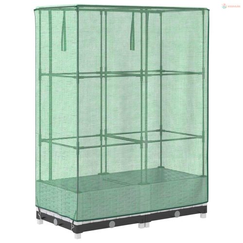 Rattan megjelenésű magaságyás melegháztakaróval 80x40x123 cm