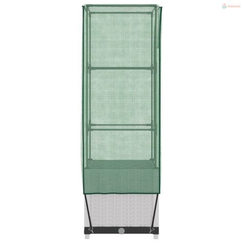 Rattan megjelenésű magaságyás melegháztakaróval 40x40x139 cm