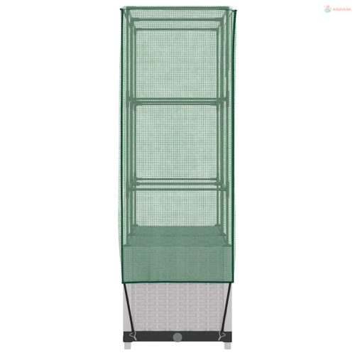 Rattan megjelenésű magaságyás melegháztakaróval 80x40x138 cm