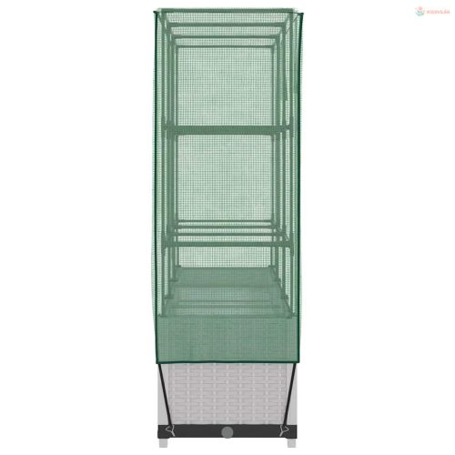 Rattan megjelenésű magaságyás melegháztakaróval 120x40x138 cm