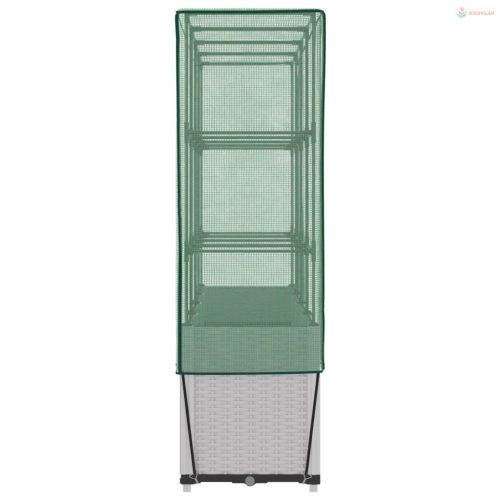 Rattan megjelenésű magaságyás melegháztakaróval 160x40x153 cm