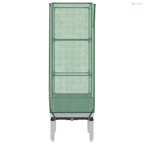 Rattan megjelenésű magaságyás melegháztakaróval 40x40x140 cm