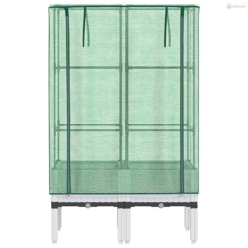 Rattan megjelenésű magaságyás melegháztakaróval 80x40x140 cm