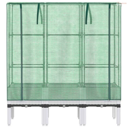 Rattan megjelenésű magaságyás melegháztakaróval 120x40x140 cm