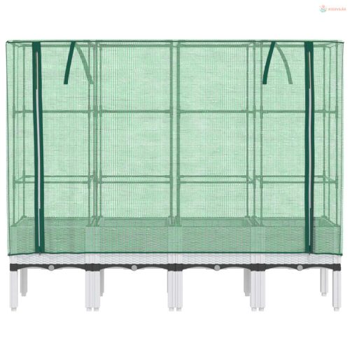 Rattan megjelenésű magaságyás melegháztakaróval 160x40x140 cm