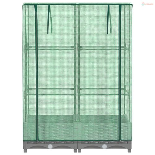 Rattan megjelenésű magaságyás melegháztakaróval 80x40x123 cm