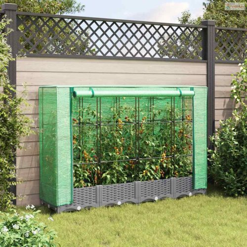 Rattan megjelenésű magaságyás melegháztakaróval 160x40x123 cm