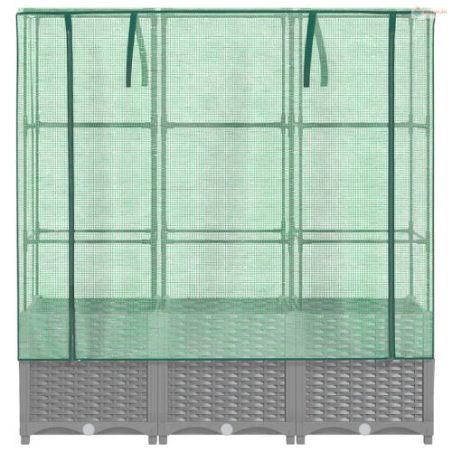 Rattan megjelenésű magaságyás melegháztakaróval 120x40x138 cm