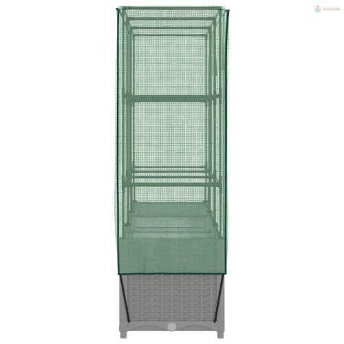 Rattan megjelenésű magaságyás melegháztakaróval 120x40x138 cm