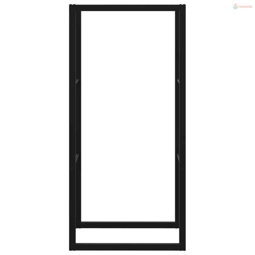 Tűzifa állvány Fekete 55x30x116 cm Acél