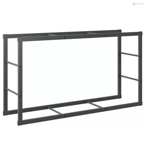 Tűzifa állvány Fekete 110x30x61 cm Acél