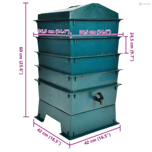 4-szintes komposztáló 42 x 42 x 60 cm