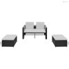 8 részes fekete kerti polyrattan pihenőszett