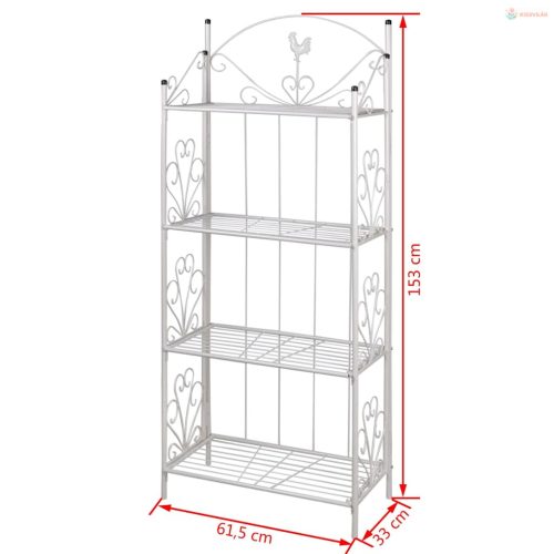 Növény Állvány Szögletes Fehér