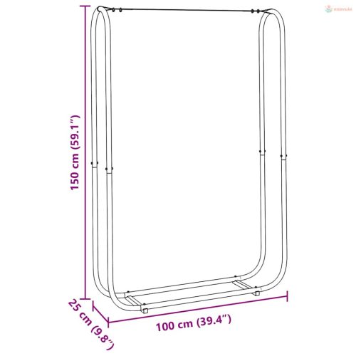 Horganyzott acél tűzifatároló 100x25x150 cm