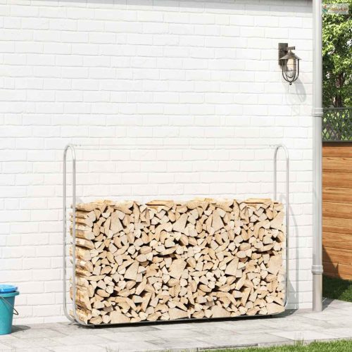 Horganyzott acél tűzifatároló 200x25x150 cm