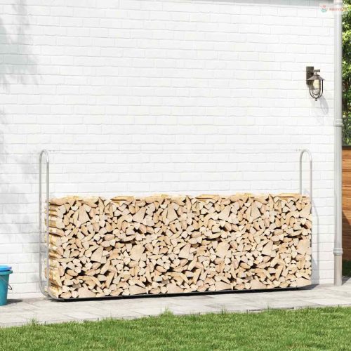 Horganyzott acél tűzifatároló 300x25x150 cm