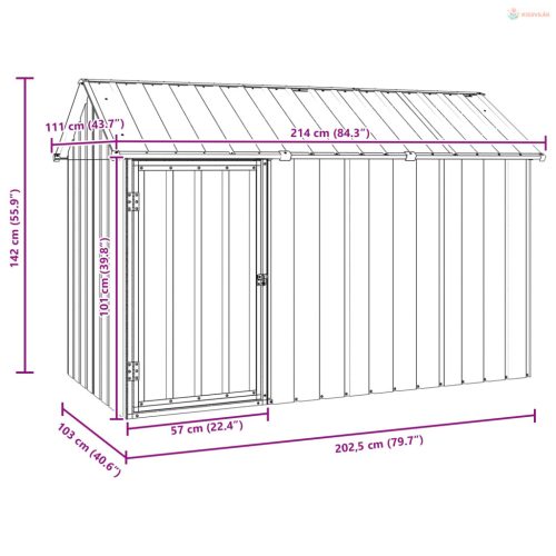 Madár kalitka Antracit 215 x 112 x 141 cm Horganyzott acél