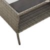 2 személyes szürke polyrattan kerti kanapé asztallal&párnával