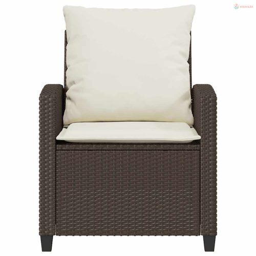 4 részes barna polyrattan kerti ülőgarnitúra párnákkal