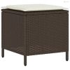 4 részes barna polyrattan kerti ülőgarnitúra párnákkal