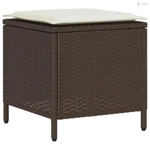 4 részes barna polyrattan kerti ülőgarnitúra párnákkal