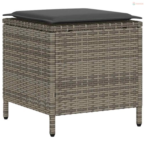 4 részes szürke polyrattan kerti ülőgarnitúra párnákkal