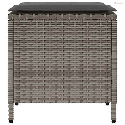 4 részes szürke polyrattan kerti ülőgarnitúra párnákkal