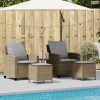 4 részes bézs polyrattan kerti ülőgarnitúra párnákkal