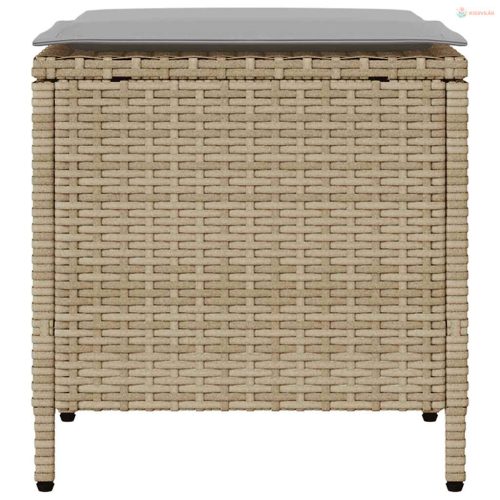 4 részes bézs polyrattan kerti ülőgarnitúra párnákkal