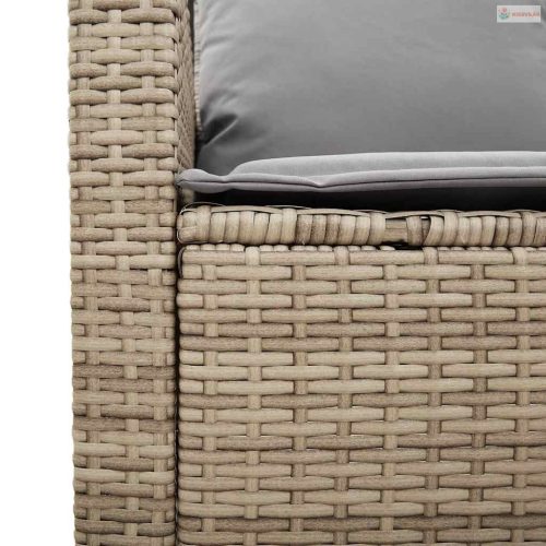 4 részes bézs polyrattan kerti ülőgarnitúra párnákkal
