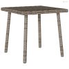 Téglalap szürke polyrattan kerti dohányzóasztal 40x40x37cm