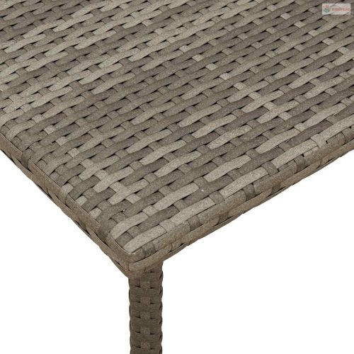 Téglalap szürke polyrattan kerti dohányzóasztal 40x40x37cm