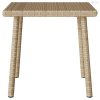 Téglalap bézs polyrattan kerti dohányzóasztal 40x40x37cm
