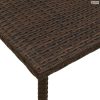 Téglalap barna polyrattan kerti dohányzóasztal 60x40x37cm