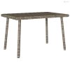 Téglalap szürke polyrattan kerti dohányzóasztal 60x40x37cm