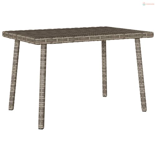 Téglalap szürke polyrattan kerti dohányzóasztal 60x40x37cm
