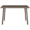 Téglalap szürke polyrattan kerti dohányzóasztal 60x40x37cm