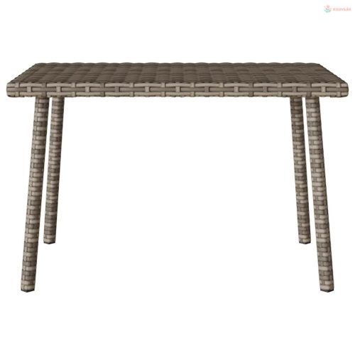 Téglalap szürke polyrattan kerti dohányzóasztal 60x40x37cm