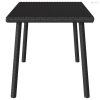 Téglalap fekete polyrattan kerti dohányzóasztal 80x40x37cm