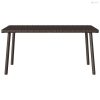 Téglalap barna polyrattan kerti dohányzóasztal 80x40x37cm