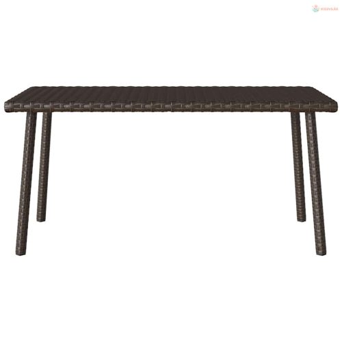 Téglalap barna polyrattan kerti dohányzóasztal 80x40x37cm