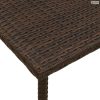 Téglalap barna polyrattan kerti dohányzóasztal 80x40x37cm