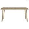 Téglalap bézs polyrattan kerti dohányzóasztal 80x40x37cm