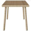 Téglalap bézs polyrattan kerti dohányzóasztal 80x40x37cm