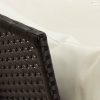 4 részes fekete polyrattan kerti étkezőszett párnákkal