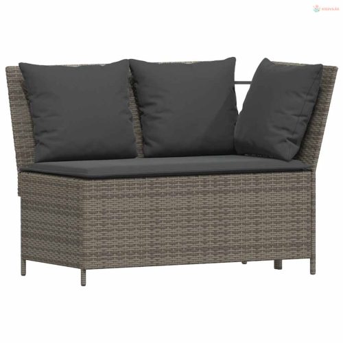 4 részes szürke polyrattan kerti étkezőszett párnával