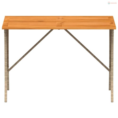 3 részes bézs polyrattan kerti étkezőgarnitúra párnákkal