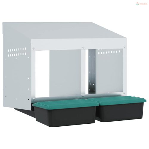 2 rekeszes, falra szerelhető, horganyzott acél csirkefészkelőláda